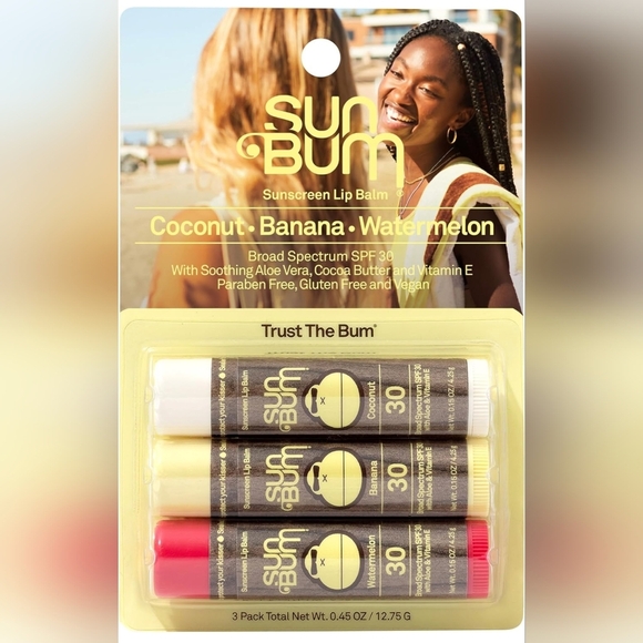 Sun Bum Lip Balm, SPF 30, 0.15 oz. Per Stick, 3 sticks Broad Spectrum UVA/UVB - Picture 1 of 7